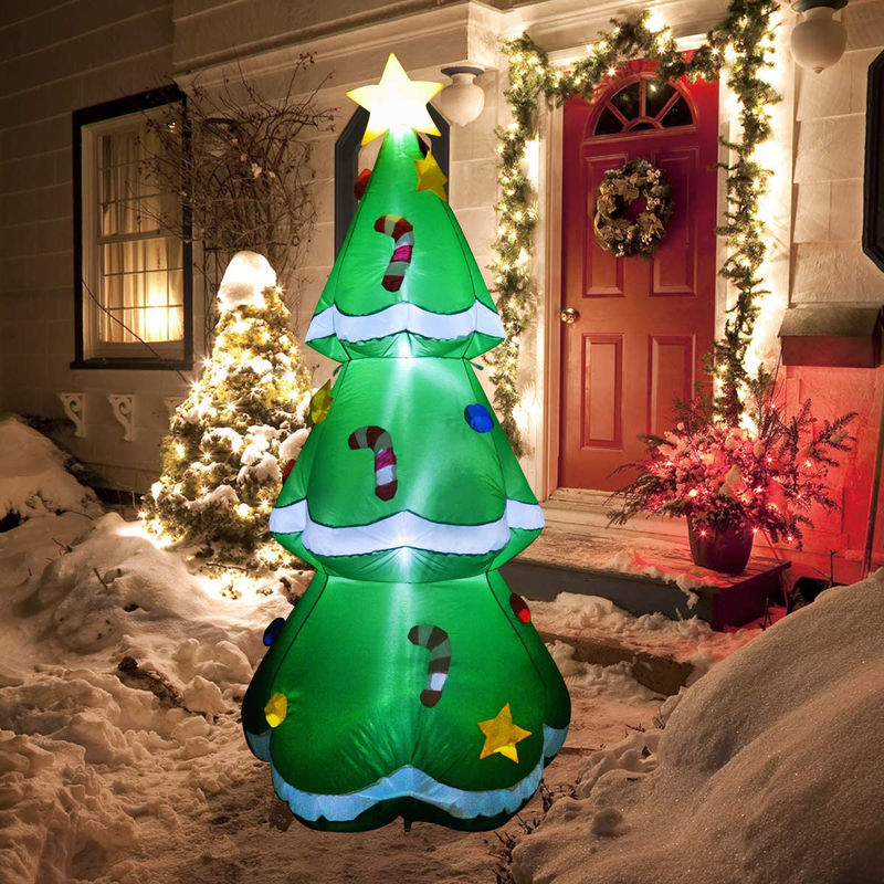 GOOSH 5 FT Height Christmas Inflatables Tree Decorations, Blow Up Yard Decoration Clearance with LED Lights Built-in for Holiday/Party/Yard/Garden Home & Garden > Decor > Seasonal & Holiday Decorations& Garden > Decor > Seasonal & Holiday Decorations GOOSH   