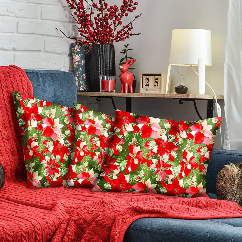 Christmas Polyester Fabric Sheet 43 x 35 Inch Christmas Flower Pattern Square Fabric Floral Printed Fabric Patchwork Quilting Craft Fabric for Sewing Quilting Apparel Craft Home Decor Arts & Entertainment > Hobbies & Creative Arts > Arts & Crafts > Crafting Patterns & Molds > Sewing Patterns Tatuo   