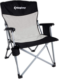 Kingcamp Oversized Camping Chairs Upgraded Widen Seat Padded Backrest Armrest Heavy Duty Camping Chairs Lawn Chairs Folding Outdoor Sports Chairs for Adults with Cup Holder Supports 300 Lbs Sporting Goods > Outdoor Recreation > Camping & Hiking > Camp Furniture KingCamp Black/Mediumgrey  