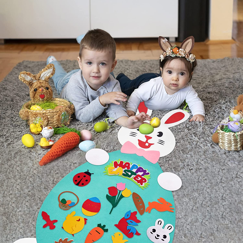 Easter Decorations Felt Bunny DIY Gifts for Kids,Easter Decor Hanging Felt Rabbit Craft Kits with Detachable Ornaments for Home Door Wall,Easter Eggs Spring Themed Party Favor Supplies Clearance Home & Garden > Decor > Seasonal & Holiday Decorations RioGree   
