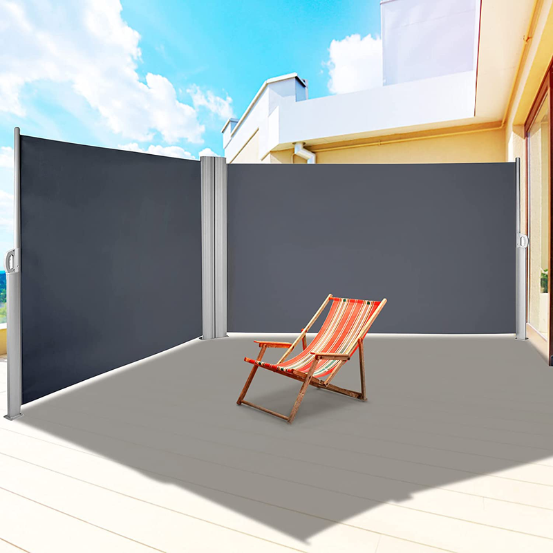 LOVESHARE Retractable Screen 71x118'' Awnig Rugged Full Aluminum Rust-Proof, Patio Sunshine Screen, Privacy Divider, Wind Screen, Long Service Life, Suitable for Courtyard, Roof Terraces and Pools Home & Garden > Lawn & Garden > Outdoor Living > Outdoor Umbrella & Sunshade Accessories VEVOR Gray 63''*236'' 