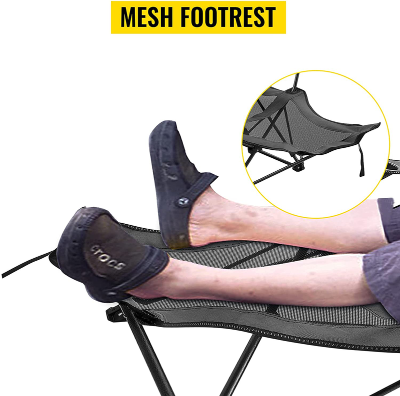 Happybuy Portable Lounge Chair with Cup Holder and Storage Bag for Camping Fishing and Other Outdoor Activities (Grey) Sporting Goods > Outdoor Recreation > Camping & Hiking > Camp Furniture Happybuy   