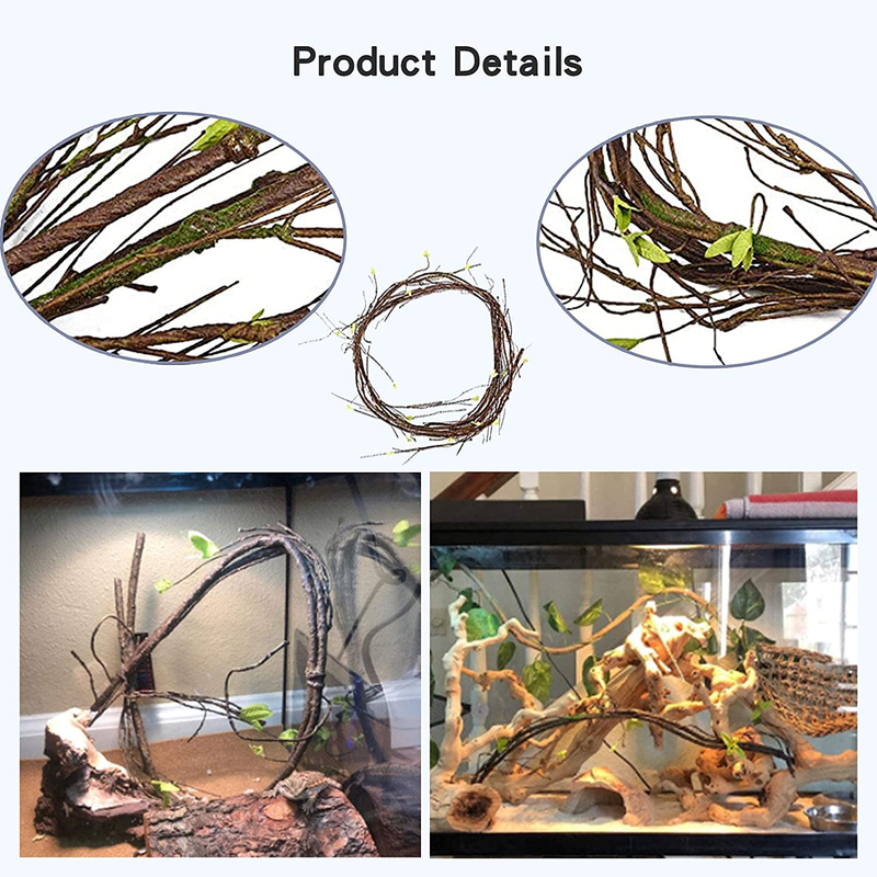 Reptile Bend-A-Branch Vines Flexible Leaves Pet Habitat Decor Climber Jungle Long Vines for Climbing Crested Gecko Lizard Frogs Snakes Chameleon 5 Pcs Animals & Pet Supplies > Pet Supplies > Reptile & Amphibian Supplies Hamiledyi   