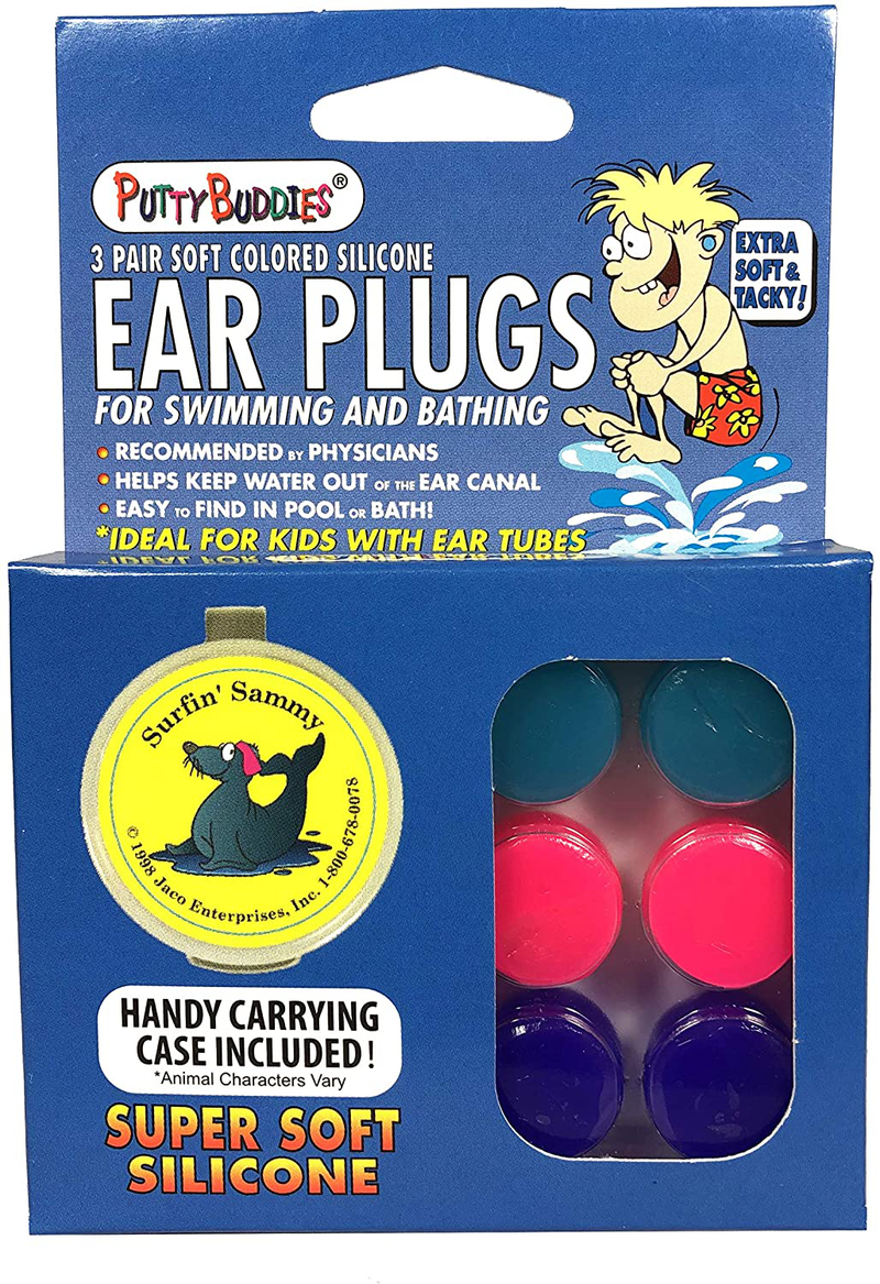 Putty Buddies Original Swimming Earplugs - The Best Swimming Ear Plugs - Block Water - Super Soft - Comfortable - Great for Kids - 3-Pair Pack