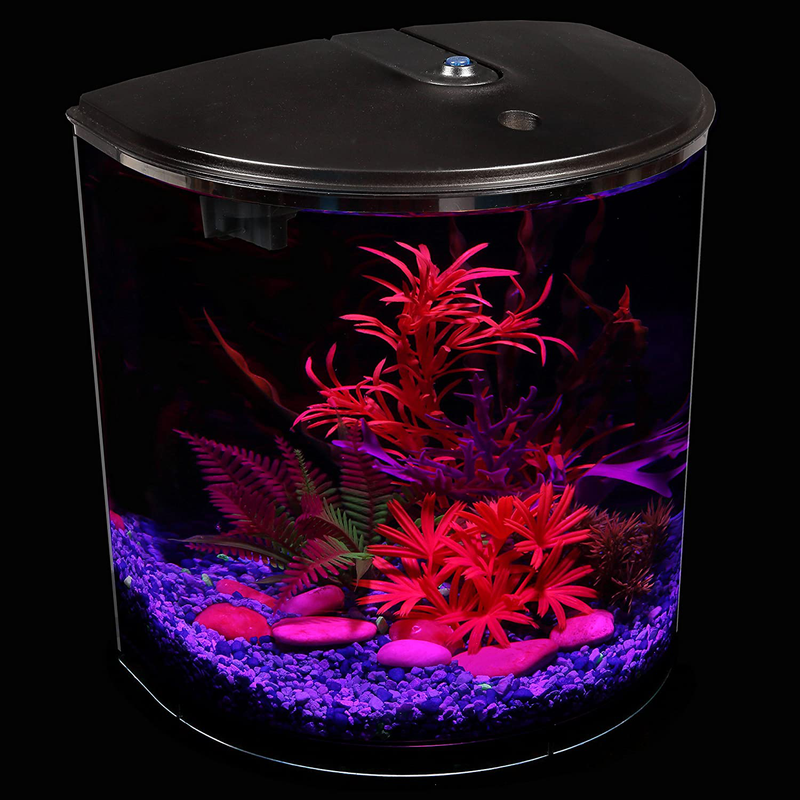 Koller Products AquaView 3.5-Gallon Fish Tank with Power Filter & LED Lighting
