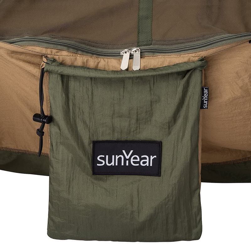 Sunyear Single & Double Camping Hammock with Net, Portable Outdoor Tree Hammock 2 Person Hammock for Camping Backpacking Survival Travel, 10ft Hammock Tree Straps and 2 Carabiners, Easy to Setup Home & Garden > Lawn & Garden > Outdoor Living > Hammocks Sunyear   