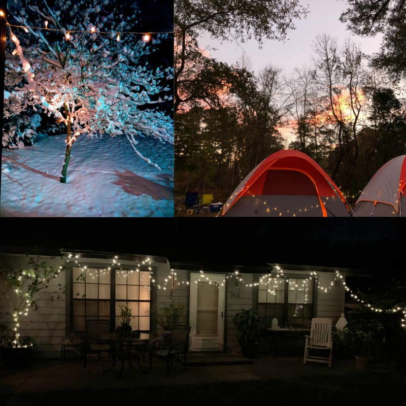 Extra-Long 66FT String Lights Outdoor/Indoor, 200 LED Upgraded Super Bright Christmas Lights, Waterproof 8 Modes Plug in Fairy Lights for Bedroom Party Wedding Garden (Warm White) Home & Garden > Lighting > Light Ropes & Strings SANJICHA   