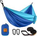 Puroma Camping Hammock Single & Double Portable Hammock Ultralight Nylon Parachute Hammocks with 2 Hanging Straps for Backpacking, Travel, Beach, Camping, Hiking, Backyard Home & Garden > Lawn & Garden > Outdoor Living > Hammocks Puroma Royal Blue & Sky Blue Large 