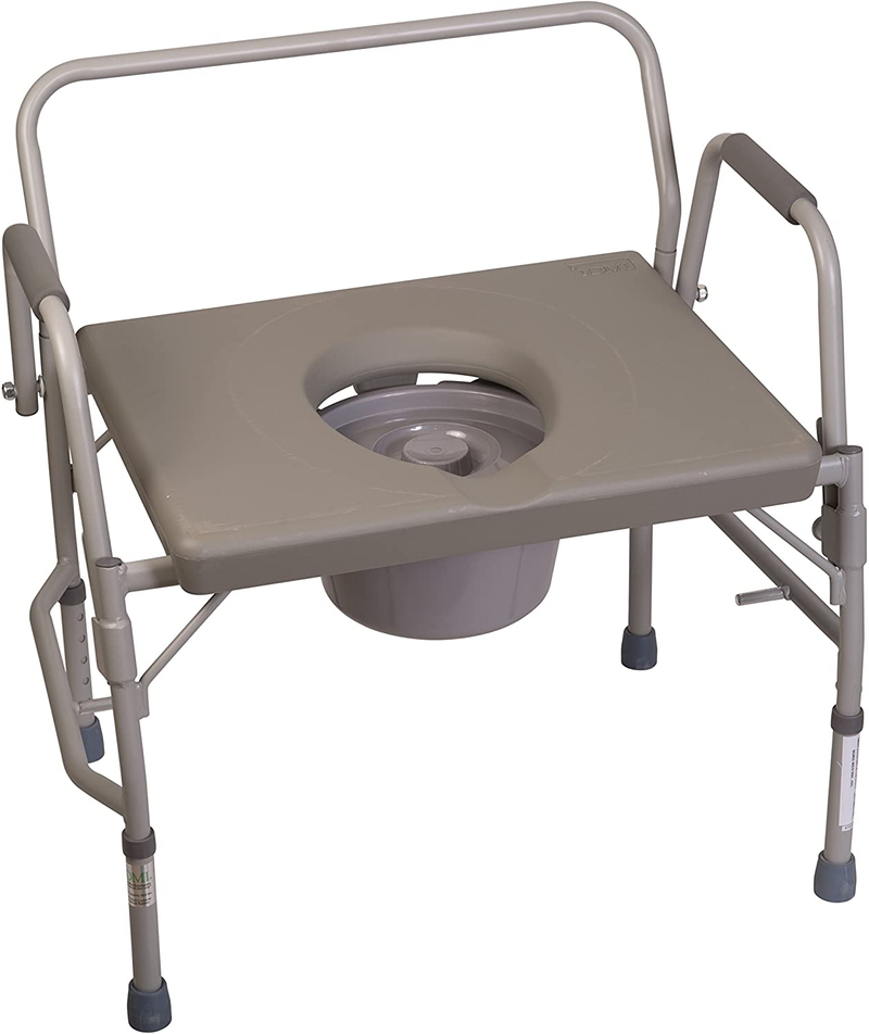 DMI Bedside Commode, Portable Toilet, Commode Chair, Raised Toilet Seat with Handles, Holds up to 500 Pounds with Included 7 Qt Commode Bucket, Adjustable from 19-23 Inches, Extra Wide Commode Sporting Goods > Outdoor Recreation > Camping & Hiking > Portable Toilets & ShowersSporting Goods > Outdoor Recreation > Camping & Hiking > Portable Toilets & Showers DMI Extra Wide Commode  
