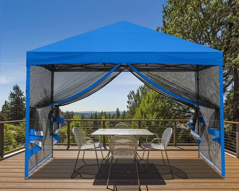 MASTERCANOPY Pop-Up Easy Setup Gazebo with Mosquito Netting Screen Instant Outdoor Shelter (8x8, Black) Home & Garden > Lawn & Garden > Outdoor Living > Outdoor Structures > Canopies & Gazebos MASTERCANOPY Blue 10x10 