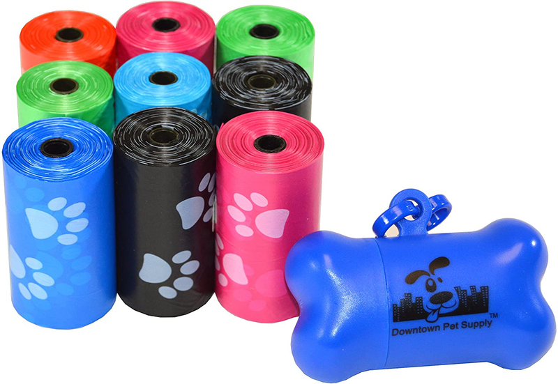 Downtown Pet Supply Dog Pet Waste Poop Bags with Leash Clip and Bag Dispenser - 180, 220, 500, 700, 880, 960, 2200 Bags Animals & Pet Supplies > Pet Supplies > Dog Supplies Downtown Pet Supply Rainbow with Paw Prints 180 Bags 