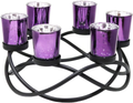 Seraphic Iron Circular Table Centerpiece Candle Holder, Black, Clear Votive 6 Cups Home & Garden > Decor > Home Fragrance Accessories > Candle Holders Seraphic Purple 6-Cup 