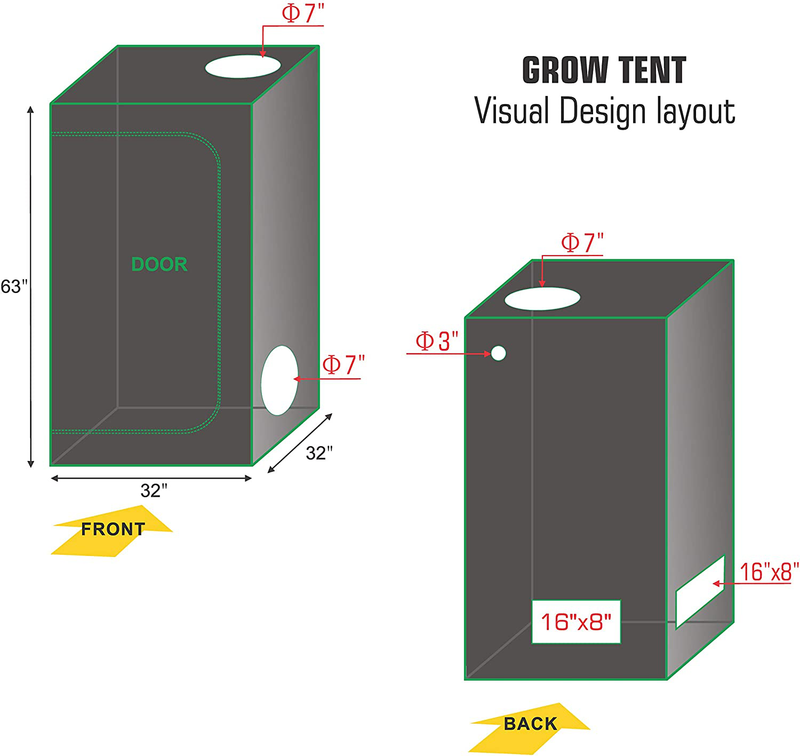 Topogrow Hydroponic Small Grow Tent Complete Kit 600W Led Grow Light, 32"X32"X63" Mylar Growing Tent 4" Fan Filter Ventilation Kit with Grow Tent Accessories for Indoor Plants Growing System Sporting Goods > Outdoor Recreation > Camping & Hiking > Tent Accessories TopoGrow   