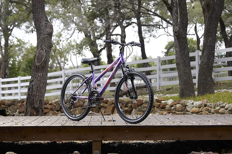 Huffy Hardtail Mountain Bike, Stone Mountain, 24 inch 21-Speed, Lightweight, Purple (74818)
