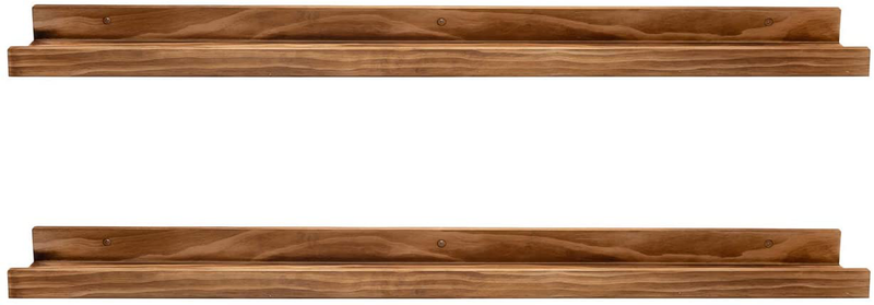 Set of 2 Picture Display Wall Ledge Shelf, Floating Shelves for Home Decoration ( Rustic Wood, 24 Length) Furniture > Shelving > Wall Shelves & Ledges AZSKY 36-inch  