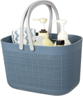 Rejomiik Shower Caddy Basket, Portable Shower Tote, Plastic Organizer Storage Basket with Handle Drainage Toiletry Bag Bin Box for Bathroom, College Dorm Room Essentials, Kitchen, Camp, Gym- Khakis Sporting Goods > Outdoor Recreation > Camping & Hiking > Portable Toilets & Showers rejomiik A-dark Blue 1pack 
