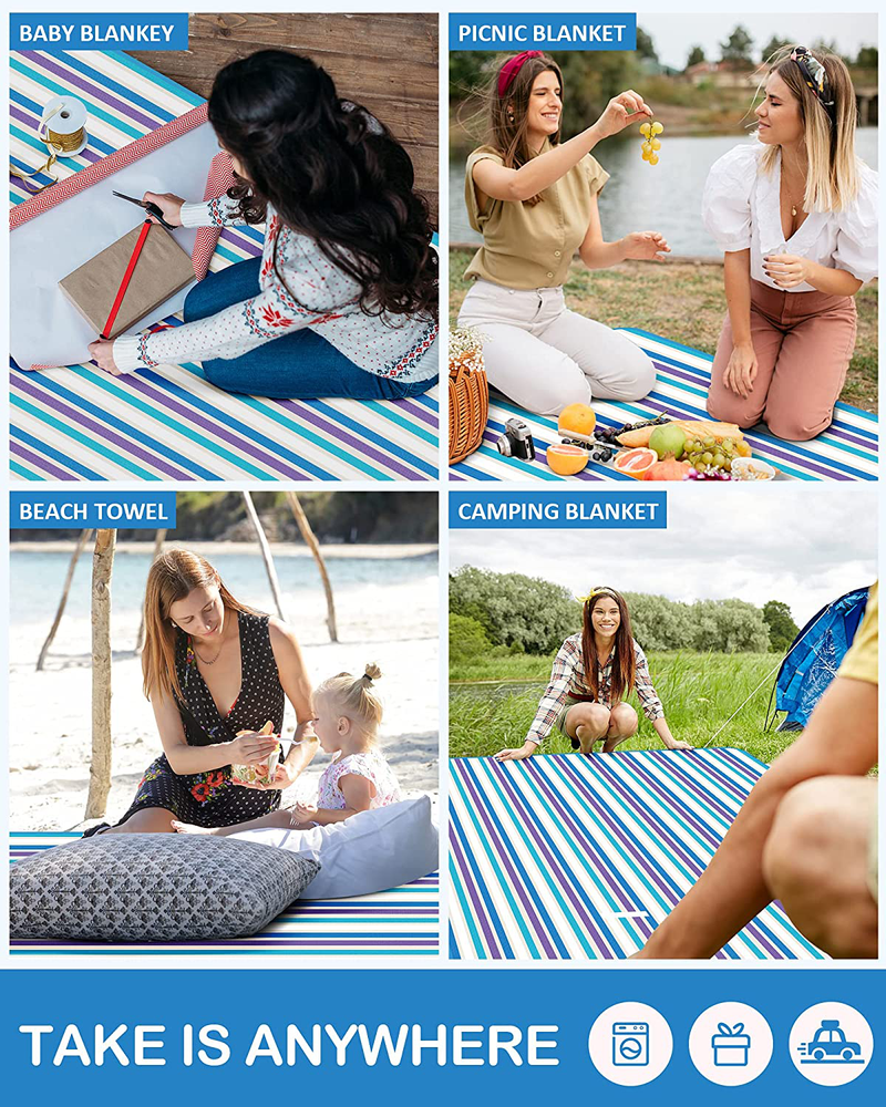 Portable Outdoor Picnic Blankets Lightweight Camping Blankets,Waterproof Beach Blanket for Camping Park Travel Hiking Home & Garden > Lawn & Garden > Outdoor Living > Outdoor Blankets > Picnic Blankets FLYKEPER   