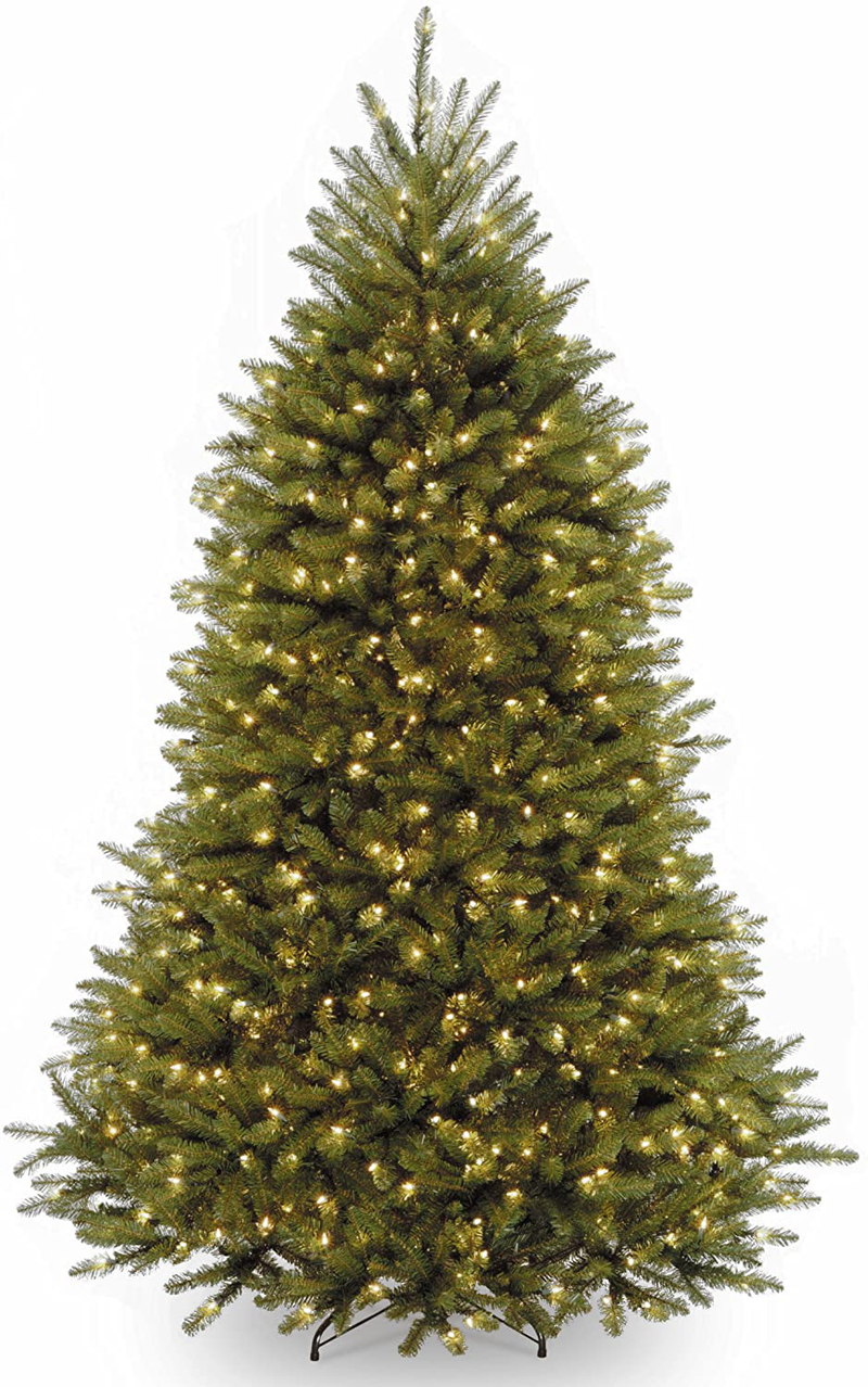 National Tree Company Pre-lit Artificial Christmas Tree | Includes Pre-strung White Lights and Stand | Dunhill Fir - 9 ft