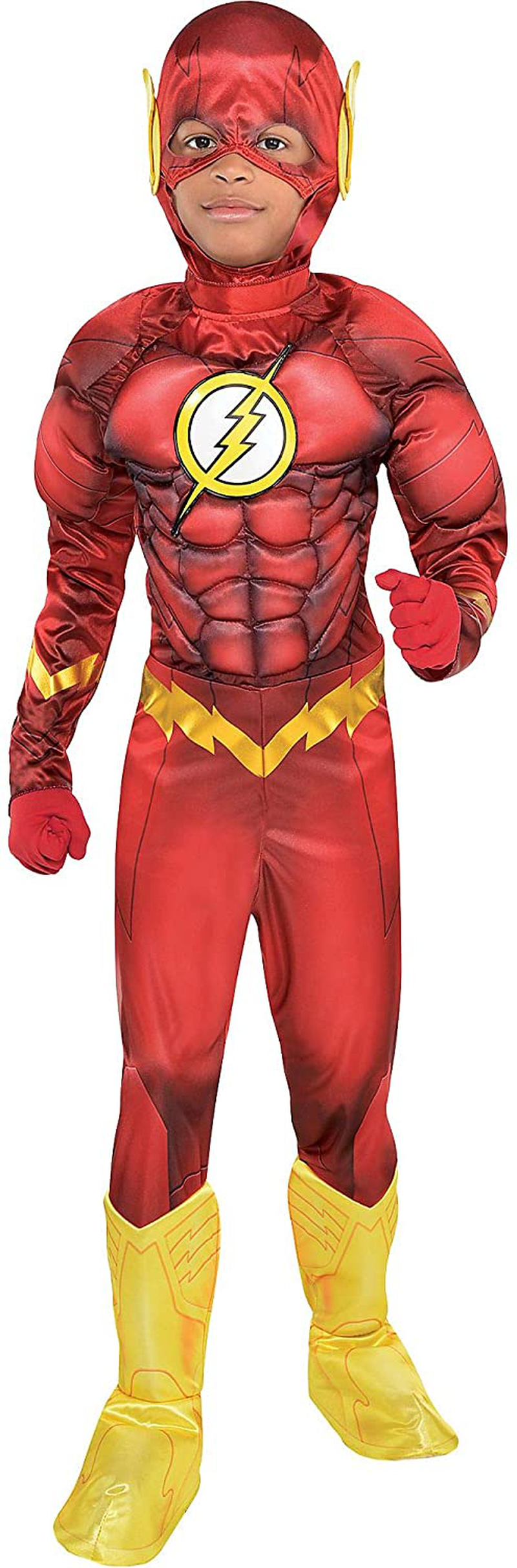 Costumes USA DC Comics: The New 52 The Flash Muscle Costume for Boys, Includes a Padded Jumpsuit and a Mask Apparel & Accessories > Costumes & Accessories > Costumes Costumes USA Small  