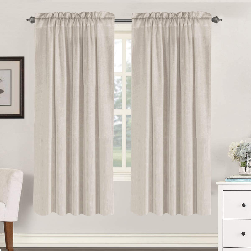 Linen Curtains Light Filtering Privacy Protecting Panels Premium Soft Rich Material Drapes with Rod Pocket, 2-Pack, 52 Wide x 96 inch Long, Natural Home & Garden > Decor > Window Treatments > Curtains & Drapes H.VERSAILTEX Angora 52"W x 72"L 