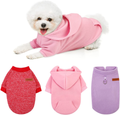 Pedgot 3 Pack Winter Dog Clothes Set Dog Hoodies with Pocket Dog Knitwear Sweater Dog Fleece Vest Pullover Dog Coat Cozy Dog Outfit for Dogs and Cats Animals & Pet Supplies > Pet Supplies > Dog Supplies > Dog Apparel Pedgot Red, Pink, Purple Small 