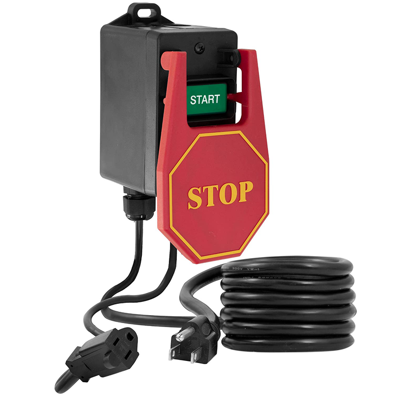 Fulton 110V Single Phase On/Off Switch with Large Stop Sign Paddle for Easy Visibility and Contact for Quick Power Downs Ideal for Router Tables Table Saws and Other Small Machinery