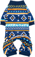 TAILGOO Light Breathable Dog Pajamas - Soft Apparel Jumpsuit, Fashionable Pet Clothes with Exquisite Geometric Patterns, Cute Puppy Pjs for Small or Kid Doggy Animals & Pet Supplies > Pet Supplies > Dog Supplies > Dog Apparel TAILGOO Blue Medium 
