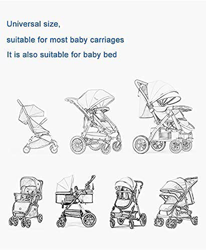 MIEODIDOE 4 Pack Stroller Netting Mosquito for Baby, Mosquito Nets for Cribs for Babies, Toddler Mosquito Net for Stroller with Storage Bag, Infant Car Seat Insect Mesh Net, Easy Installation