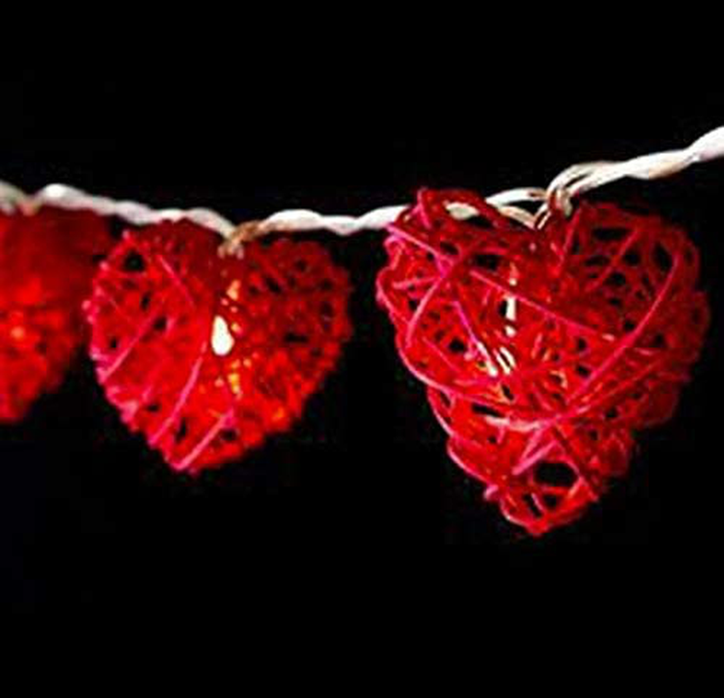 Giga Gud Red Heart Shape Light Valentine'S Day String Light Decoration Battery Operated Heart Shape Fairy Light for Home Valentines,Wedding,Party,Anniversary Party Supplies, 20 Bulbs 9 Ft (Red Heart) Home & Garden > Decor > Seasonal & Holiday Decorations Giga Gud   