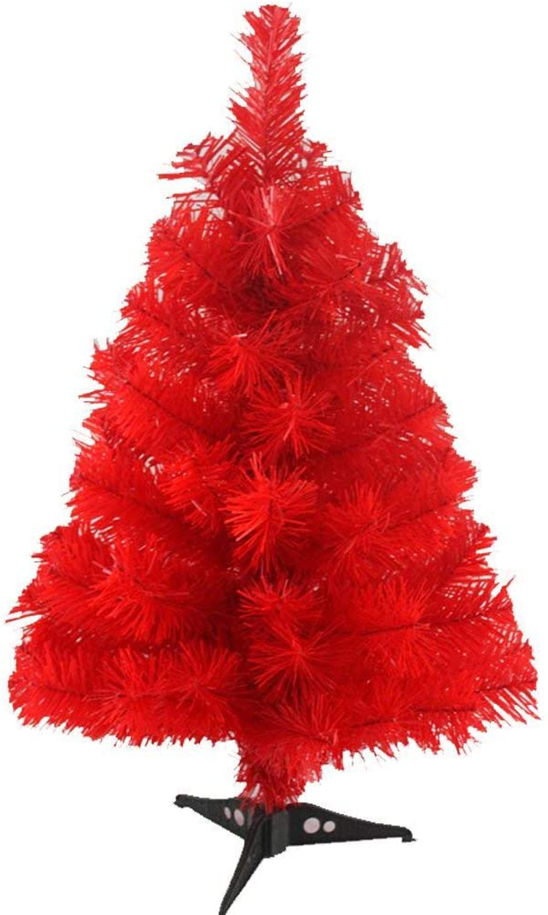MOJUN Artificial Christmas Tree with Plastic Stand Holder Base, 60cm/2-feet, Black