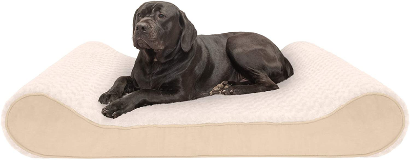 Furhaven Orthopedic, Cooling Gel, and Memory Foam Pet Beds for Small, Medium, and Large Dogs - Ergonomic Contour Luxe Lounger Dog Bed Mattress and More Animals & Pet Supplies > Pet Supplies > Dog Supplies > Dog Beds Furhaven Pet Products, Inc Ultra Plush Cream Contour Bed (Memory Foam) Giant (Pack of 1)