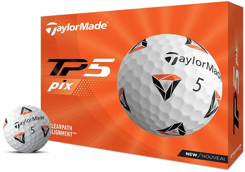 TaylorMade TP5 & TP5x Golf Balls (White, Yellow, Pix)  TaylorMade White Pix 2021 TP5 
