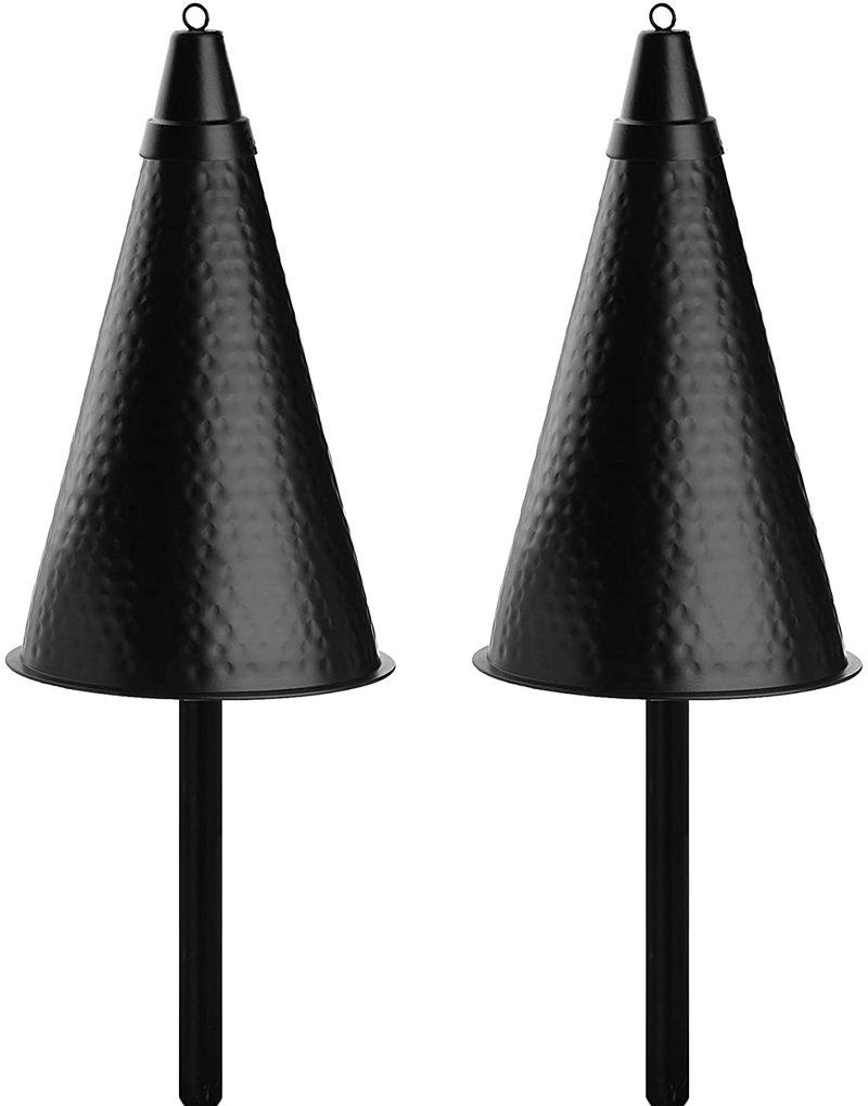 Legends Direct Set of 4, Premium Metal Torches Outdoor, 53" Tall - Tiki Style/w Snuffer, Fiberglass Wick & Large 35oz Oil Lamp Deck Torch for Patio, Outdoor, Lawn and Garden (Hammered Black) Home & Garden > Lighting Accessories > Oil Lamp Fuel Legends Direct Hammered Black 2 