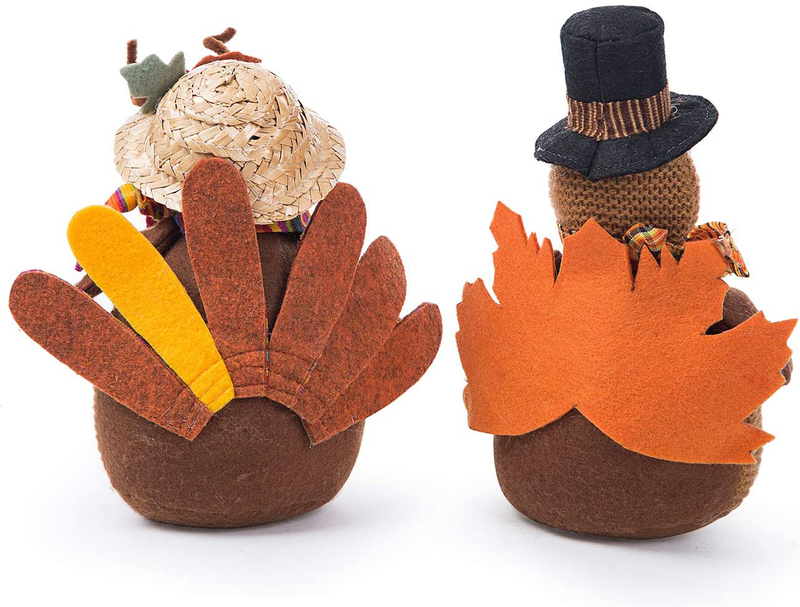 Ogrmar 2 Pack Stuffed Turkey Couple Doll Thanksgiving Tabletop Decoration Exquisite Handmade Turkey Doll Kit for Autumn Fall Thanksgiving Home Decor Home & Garden > Decor > Seasonal & Holiday Decorations& Garden > Decor > Seasonal & Holiday Decorations Ogrmar   