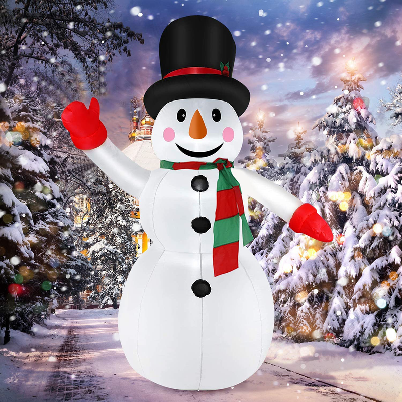 EPROSMIN 8FT Christmas Inflatables Snowman Outdoor - Snowman Inflatable with Red Hand Cute Fun Xmas Holiday LED Lights Outdoor Indoor Blow Up Yard Lawn Home Garden Christmas Decorations Party Display Home & Garden > Decor > Seasonal & Holiday Decorations& Garden > Decor > Seasonal & Holiday Decorations EPROSMIN   