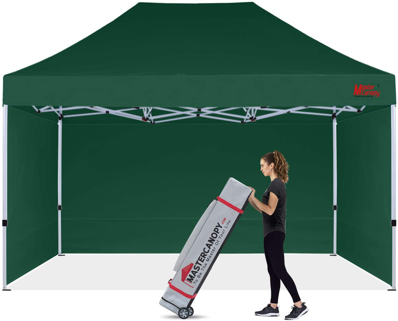 MASTERCANOPY Durable Pop-Up Canopy Tent 10X15 Heavy Duty Instant Canopy with Sidewalls (White) Sporting Goods > Outdoor Recreation > Camping & Hiking > Tent Accessories MASTERCANOPY Forest Green 10x15 