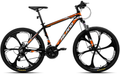 Hiland 26 Inch Mountain Bike Aluminum 21 Speeds with 17 Inch Frame Disc-Brake 3/6-Spokes Sporting Goods > Outdoor Recreation > Cycling > Bicycles HH HILAND Black&Orange 6-Spokes 