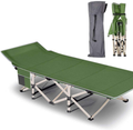 Folding Camping Cots for Adults Heavy Duty Cot with Carry Bag, Portable Durable Sleeping Bed for Camp Office Home Use Outdoor Cot Bed for Traveling (2Pack -Blue with Mattress) Sporting Goods > Outdoor Recreation > Camping & Hiking > Camp Furniture JOZTA Green Without Mattress  