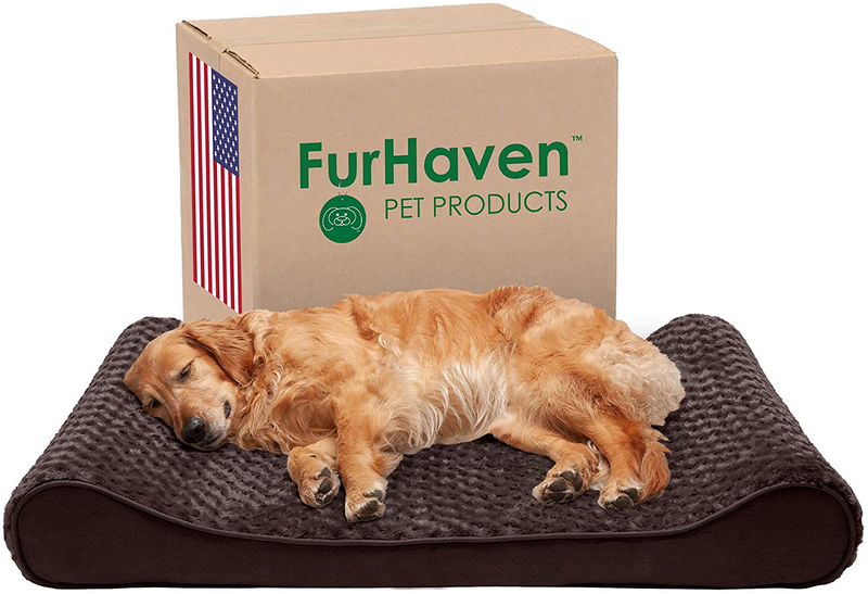 Furhaven Orthopedic, Cooling Gel, and Memory Foam Pet Beds for Small, Medium, and Large Dogs - Ergonomic Contour Luxe Lounger Dog Bed Mattress and More Animals & Pet Supplies > Pet Supplies > Dog Supplies > Dog Beds Furhaven Pet Products, Inc Ultra Plush Chocolate Contour Bed (Orthopedic Foam) Jumbo (Pack of 1)