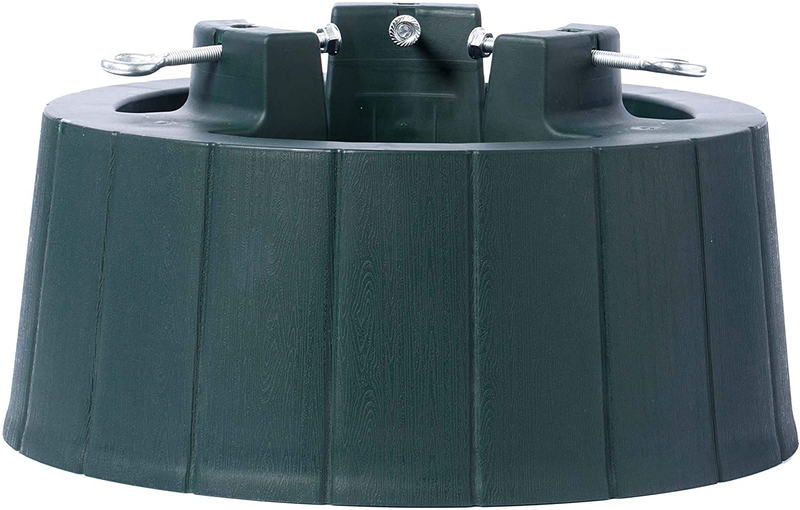 Gardenised Green Plastic Christmas Tree Stand with Screw Fastener