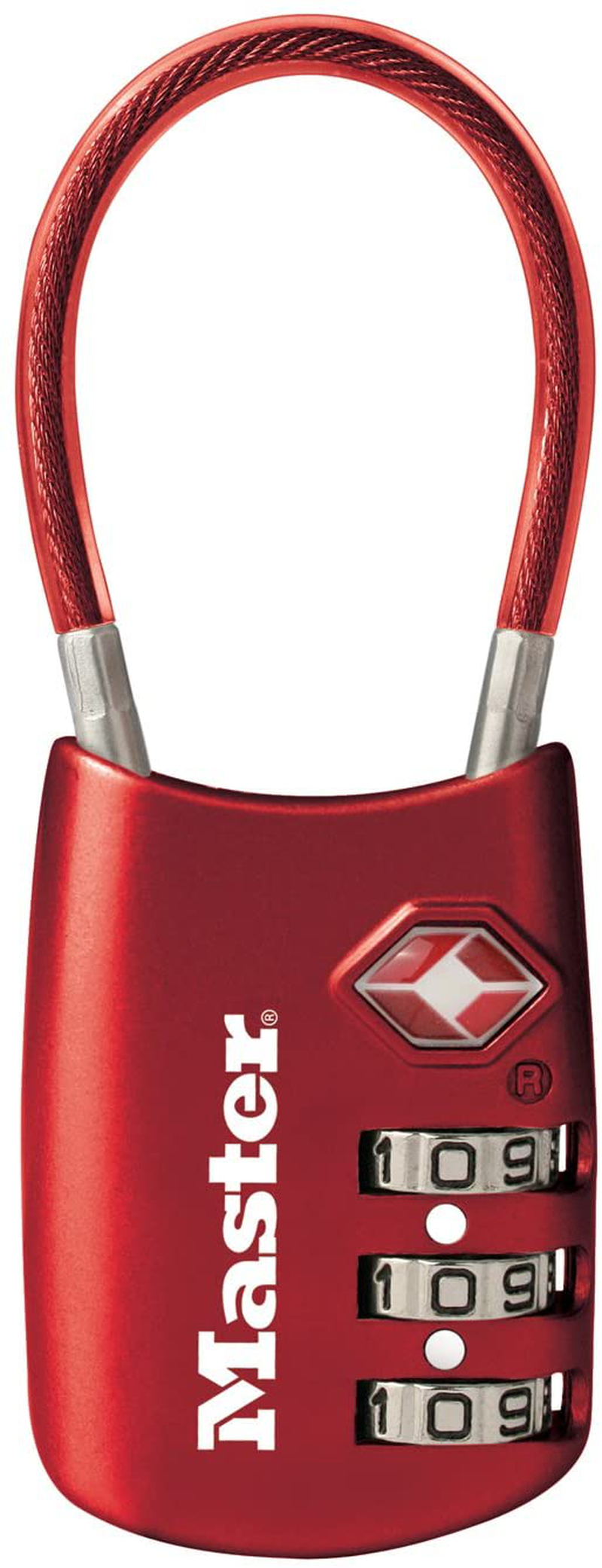 Master Lock 4688D Set Your Own Combination TSA Approved Luggage Lock, 1 Pack, Blue Sporting Goods > Outdoor Recreation > Camping & Hiking > Tent Accessories Master Lock Red  