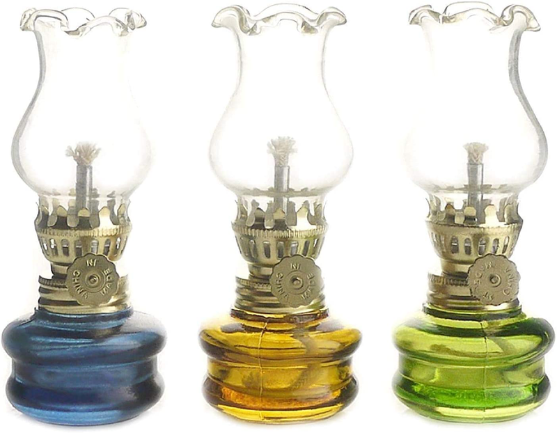 Purism Style- 4 inch Tall Glass Kerosene Oil Lamp Lantern (Set of 3) Home & Garden > Lighting Accessories > Oil Lamp Fuel Purism Style   