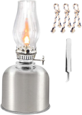 rnuie Oil Lamps for Indoor Use,Metal Kerosene Lamp with 3 Wicks(7-inch/pcs) and Tweezers,Vintage Hurricane Lantern for Home Emergency Lighting,Outdoor Use (Gold) Home & Garden > Lighting Accessories > Oil Lamp Fuel rnuie Silver  
