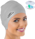Swim Cap for Long Hair - Silicone Swimcap for Long Hair | Swimming Caps for Women & Men | Silicone Swim Caps for Long Hair - Bathing Cap to Keep Your Hair Dry Sporting Goods > Outdoor Recreation > Boating & Water Sports > Swimming > Swim Caps SWIM ELITE GREY  
