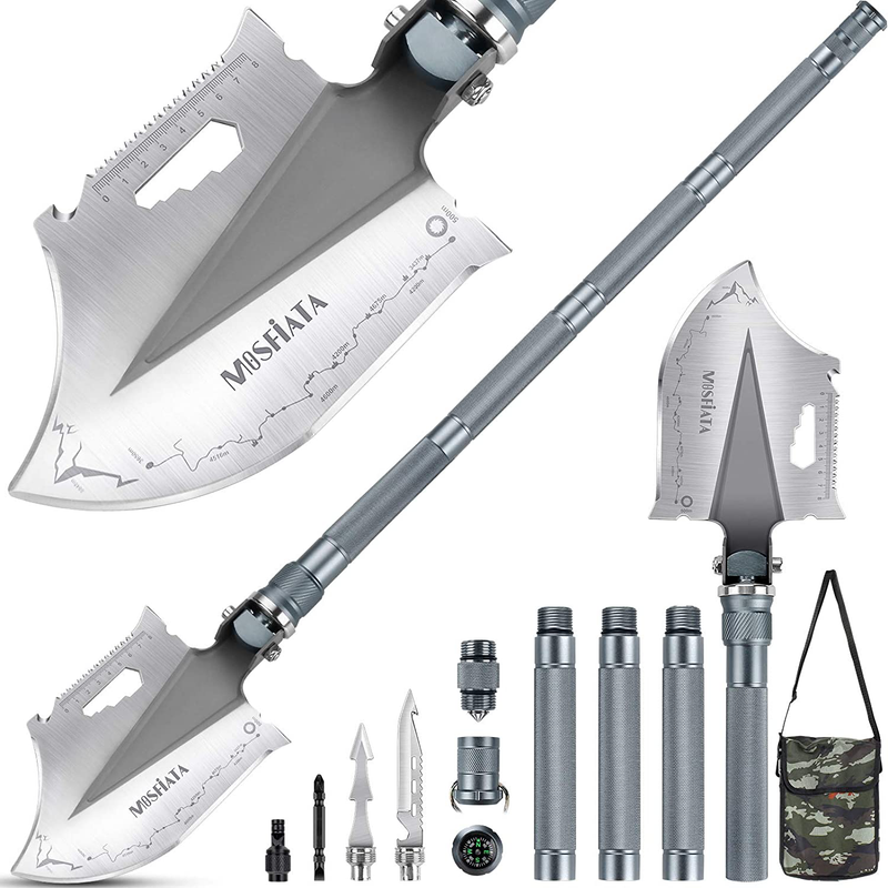 Mosfiata Folding Camping Shovel, 40'' Axe-Type Multifunctional Military Shovel, 30 in 1 Survival Shovel with Lengthened Handle Thickened Shovelhead for Camping, Hiking, Backpacking, Gardening Sporting Goods > Outdoor Recreation > Camping & Hiking > Camping Tools MOSFiATA   