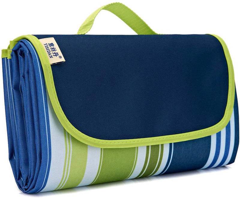 Outdoor Picnic Blanket, Super Large Sand and Waterproof Portable Camping mat, Suitable for Camping and Hiking Holiday Lawn Park Beach mat (57"×78.7”, Little Flying Leaf) Home & Garden > Lawn & Garden > Outdoor Living > Outdoor Blankets > Picnic Blankets zhurui Dark Blue Stripes 57"×78.7” 