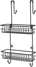 SMARTAKE Shower Caddy over the Door, Rustproof Bathroom Shelf with 10 Hooks, Stainless Steel Wall Rack, Fast-Draining Razors Towels Shampoo Organizer, for Dorm, Toilet, Bath and Kitchen (Black) Sporting Goods > Outdoor Recreation > Camping & Hiking > Portable Toilets & Showers SMARTAKE 02-black  