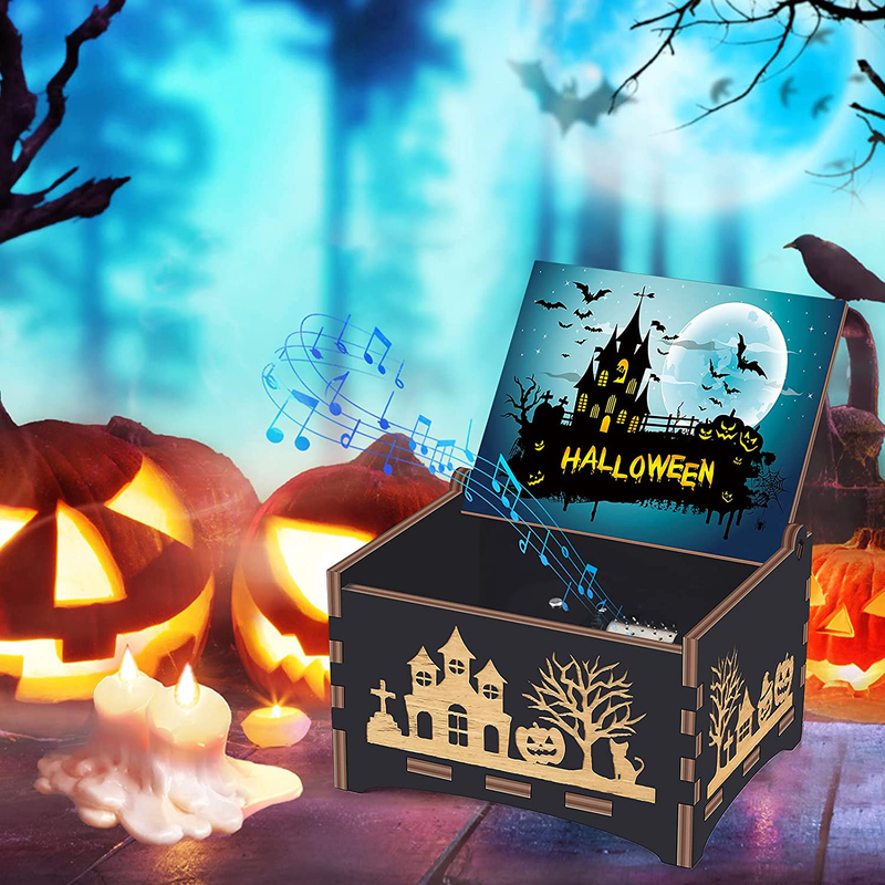 Halloween Party Gifts for Women/Kids/Girls/Boys/Toddler/Adults - The Nightmare Before Christmas Classic Music Box - Halloween Clockwork Vintage Musical Box, Plays This is Halloween - Wooden