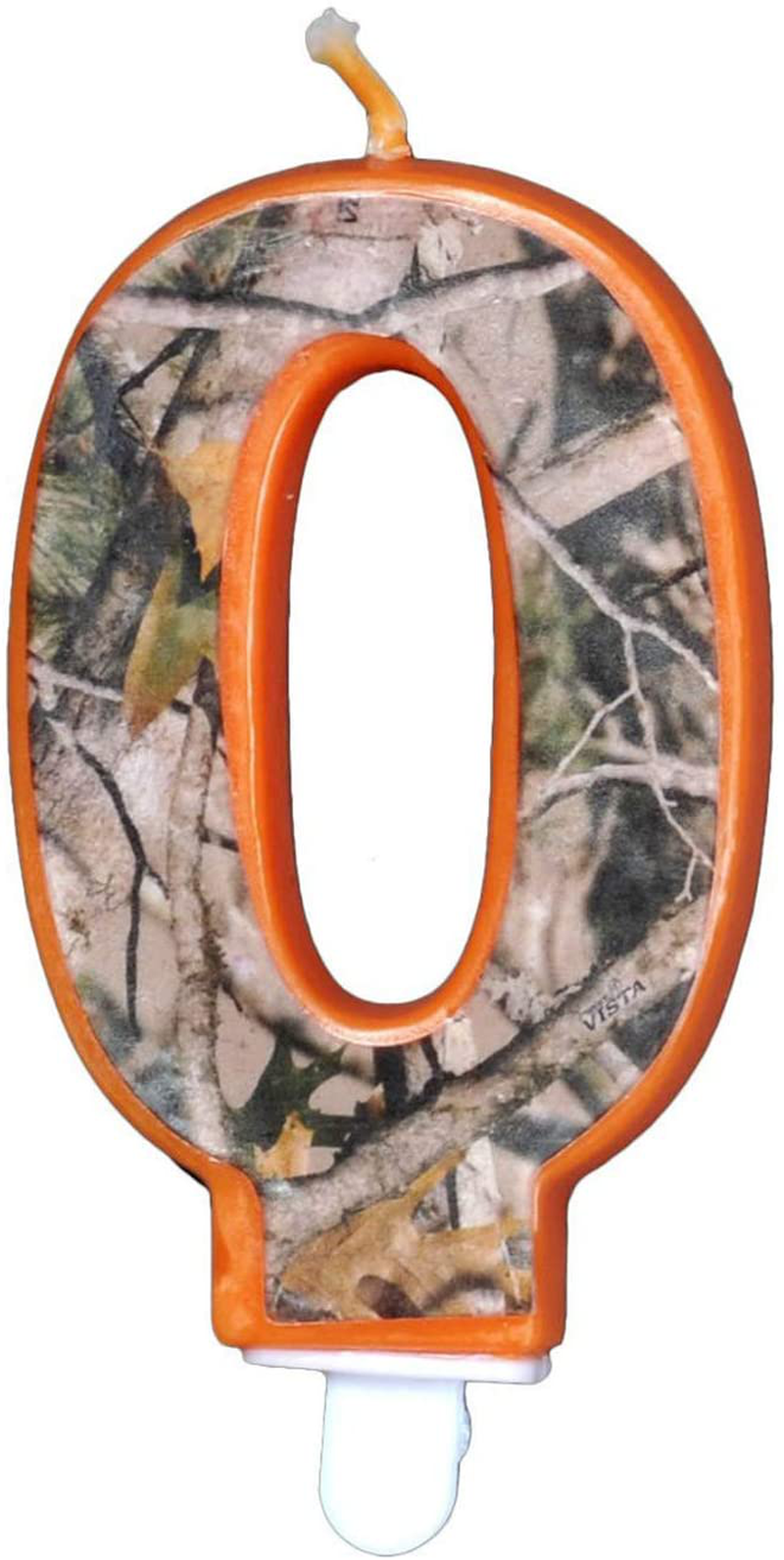 Havercamp Next Camo Party Birthday Number 0" Candle | 1 Count | Great for Hunter Themed Party, Camouflage Motif, Birthday Event, Graduation Party, Father's Day Celebration, Wedding Anniversary