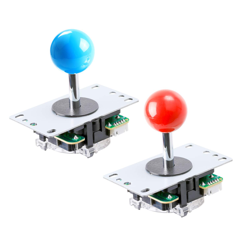 Hikig 2 Player led arcade buttons and joysticks DIY kit 2x joysticks + 20x led arcade buttons game controller kit for MAME and Raspberry Pi - Red + Blue Color